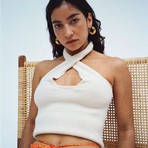 Musier Paris Scarlet Top in Ivory size 38 NWT